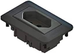 Mini Espelho 1 Tomada 20a Embutir Para Móveis - Preto