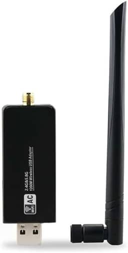 JAPOO RTL8812AU Adaptador USB WiFi para PC Desktop e Laptop Antena 5dBi de banda dupla de alto ganho de 1200 Mbps 5.8G/2.4G suporta Kali Linux Ubuntu Mint Debian Kubuntu Mate Zorin PureOS Raspberry Pi