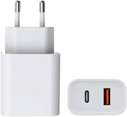 Carregador Universal Ultra Rápido 40W Duo, USB-C e USB-A, Power Delivery, Quick Charge 4.0 – Compatível com Motorola, LG, iPhone e Outros Dispositivos.