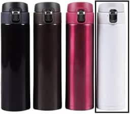 Melhor Escolha - Garrafa Térmica 500 Ml Isotérmica Café Chá Água Em Aço Inox Com Tampa Premium Branca
