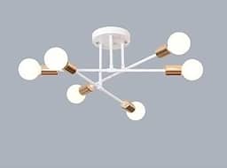 LUMINÁRIA LUSTRE PENDENTE SPUTNIK PARA 6 LÂMPADAS (Branco)