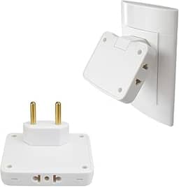 Adaptador Tomada T Articulado - Benjamin 10A de 110V a 250V Potência Máxima 2500W - Adaptador Flexível para Esconder Atrás do Móvel