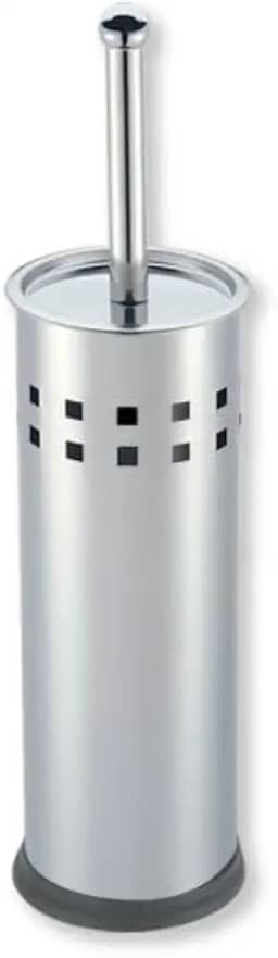 Escova Sanitária em Aço Inox, Design Vazado, Base Redonda