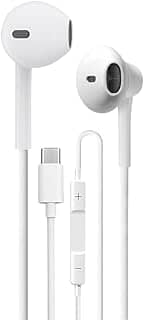 Fones de ouvido USB-C Compatível entrada tipo C, com fio, microfone e controle remoto, com cancelamento de ruído para iPhone 16/15 Pro, iPad Pro, Galaxy S23/S22/S21/Ultra Note 10/20