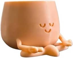Vaso Para Suculenta Carinha Meditando(1,Bege)