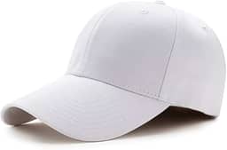 Boné Liso Branco Adulto Aba Curva Branco Chapéu Baseball Ajustável