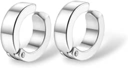 Kit 2 Brincos Magnéticos Masculino Argola de Aço Cirúrgico Antialérgico para Homens e Adolescentes