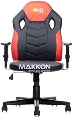 Cadeira Gamer Infantil Preta com Vermelho MK-862 - Makkon