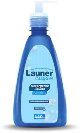 Launer Casa Detergente Lava Louças Neutro, Concentrado, Alta Performance, 440ml