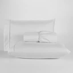 Jogo De Lençol 400 Fios Percal Poliéster Liso Toque Macio com Elástico Diversos Tamanho Solteiro Casal Queen King Size (Solteiro, White)
