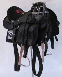 Sela Australiana Preta Completa Simples C/Aba Arreada 16 Polegadas Do Mangalarga