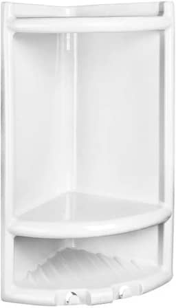 Porta Shapoo de PVC Cantoneira Parede para Banheiro Herc Cor: Branco