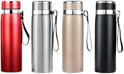 Garrafa Térmica Inox 600Ml Inquebrável De Viagem Portátil Para Café Água Bebidas Chá (Vermelho, 600ml)