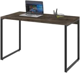 Compace - Mesa para Escritório Office Estilo Industrial 1,20m, Kuadra, Carvalho Dark/Est.Preta