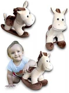 Brinquedo Decoratio Cavalinho Cavalo Pelúcia De Balanço 25cm Adorável Fofo Para Bebês e Crianças Interativo e Antialérgico