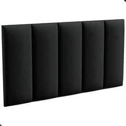 Cabeceira Estofada Modulada Solteiro Cabeceira para Cama Solteiro 100cm (PRETO)