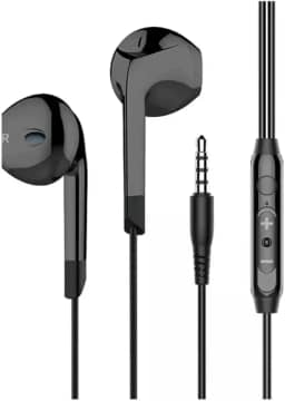 Fone de Ouvido com Fio Premium P2, Earbud Intra-Auricular, Microfone Integrado, 3ª Geração, Preto – Compatível com Smartphones, Tablets, Notebooks, PCs e Consoles.