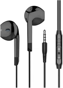Fone de Ouvido com Fio Premium P2, Earbud Intra-Auricular, Microfone Integrado, 3ª Geração, Preto – Compatível com Smartphones, Tablets, Notebooks, PCs e Consoles.