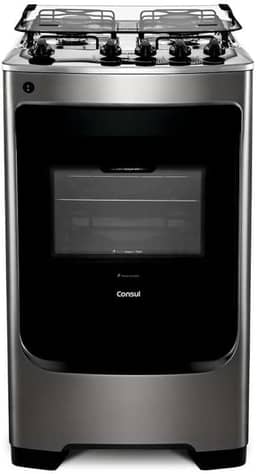 Fogão Consul 4 bocas cor Inox com acendimento automático - CFO4NAR BIVOLT