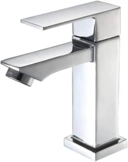 Torneira Banheiro Luxo Quadrada 1/4 Volta Inox Aço Cromada