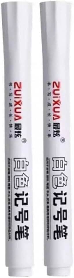 Kit 2 Caneta Branca Permanente Marcador Acrilica 1,5 mm Desenho Colorir Canetas Brancas Pintar Livros Profissional Artesanato