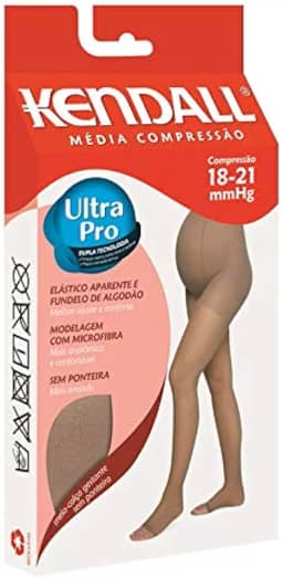 Meia Calça de Compressão P/ Gestante S/ Ponteira Tamanho:P;Cor:Mel