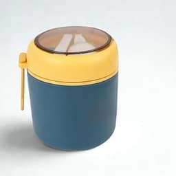Pote/Marmita/Sopeira/Lancheira, Térmico, Com Colher Para Alimentos/Papinhas/Sopas ou Frutas, Em Aço Inox 530ml (Azul)