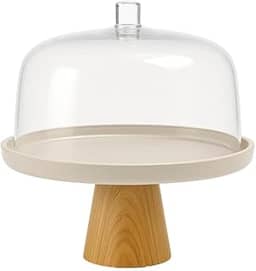 BOLEIRA COM CUPULA E PE 25CM LUME BEGE FECHADO