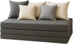 Sofá Cama Puff Colchonete 3 em 1 Retrátil Dobrável Compacto Confortável Para Descanso e Decoração(cinza)