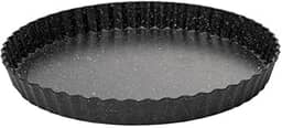 LYOR - Forma para Torta Fundo Removível Antiaderente de Aço Carbono Granilite Preta 24cm x 3cm