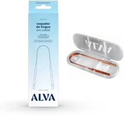 Raspador de Língua de Cobre para Higiene Bucal com Estojo de Proteção