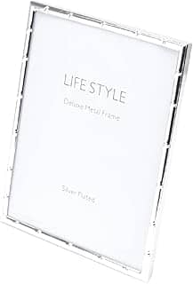 WOLFF Porta-Retrato de Aço Bambu Prata 15cm x 20cm - Enxoval - Casamento - Decoração - Álbum de Fotos - Enfeites - Moldura Elegante Para Mesa e Parede