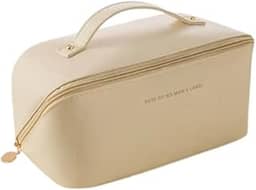 Bolsa Necessaire Feminina Blogueira Organizador Maquiagem Cosméticos Viagem Com Alça E-ShopCenter (Off White)