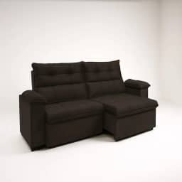 Sofá Compacto, Prático e Versátil 2 Lugares Reclinável e Retrátil Bel Veludo LIMOV Perfeito para Salas Pequenas (Marrom)