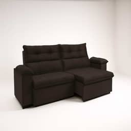 Sofá Compacto, Prático e Versátil 2 Lugares Reclinável e Retrátil Bel Veludo LIMOV Perfeito para Salas Pequenas (Marrom)
