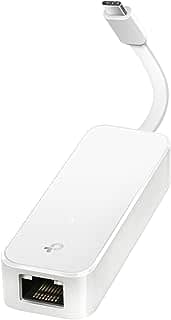 TP-Link Adaptador USB C para Ethernet (UE300C), adaptador de rede LAN Gigabit Ethernet RJ45 para USB C, compatível com Apple MacBook Pro 2017-2023, MacBook Air, Surface, Dell XPS e mais, branco
