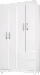 Guarda Roupas Solteiro 4 Portas 2 Gavetas Flex Lótus Demóbile (BRANCO)