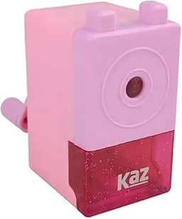 123 organizei, Apontador Manual De Mesa Com Manivela E Coletor Kaz Cor Rosa
