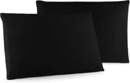 Kit 02 Fronhas Classic Tecido Percal 400 Fios 70x50 cm Antiácaro, Anti-pilling com Toque Macio - Preto