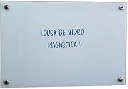 Lousa de Vidro Magnética branca, 80x60 cm