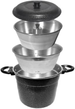 Kit Forma Pudim Banho Maria De Alumínio Reforçado 3X1 Craqueada