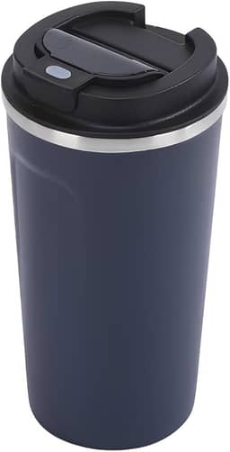 Copo Térmico de Café 500ml com Tampa Antivazamento | Isolamento Térmico a Vácuo, Ideal para Viagem, Escritório e Dia a Dia (Azul Escuro)