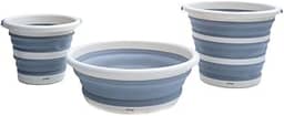 Simplo - Kit 2 Baldes Dobráveis de Plástico 5L e 10L e Bacia 8L