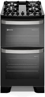 Fogão 4 bocas Electrolux Preto Experience Mesa vidro, 2 Fornos e Tripla Chama (FE4DP) - 127V