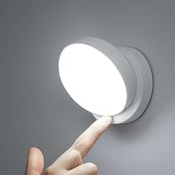 Luminaria Led Recarregavel Sem Fio 360 Graus Magnética Sensor Automático Luz Dupla Ajustável Para Quarto Corredor Banheiro Mesa Cabeceira Abajur Decoração(Luz branca)