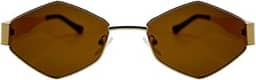 Óculos de Sol Feminino Losango Geométrico Aro Leve Metal Lente Policarbonato com UV400 Luxo - Joachim