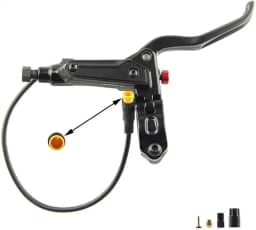 Freios a disco hidráulicos, alavanca de freio hidráulico de liga de alumínio GT267 Alça de freio de desligamento de 3 pinos para Ebike/Bicicleta dobrável/Scooter/Bicicleta Gorda (Direita)