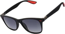 Óculos de Sol Quadrado Polarizado Preto Vermelho Azul Espelhado Modelo Maresias Proteção UV 400 em Acetato Italiano Estilo Moderno