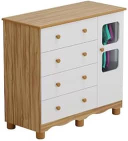 Cômoda Peroba Uli 1 Porta 4 Gavetas