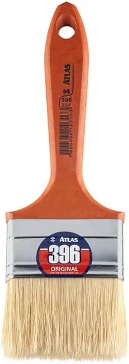 Atlas - Trincha Média de 2 1/2" com Cerdas Brancas Selecionadas para Pintura em Verniz e Stain.